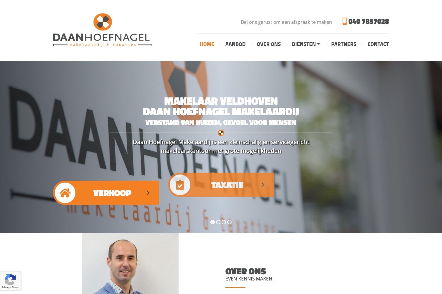 Website screenshot https://daanhoefnagelmakelaardij.nl