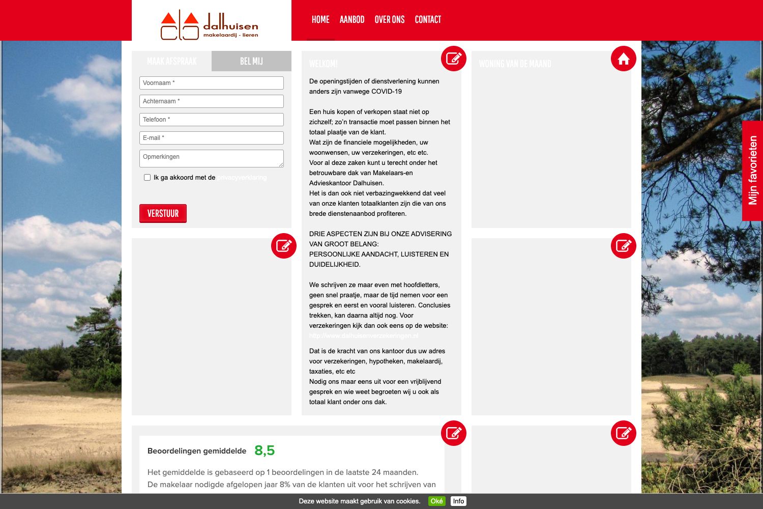 Website screenshot https://dalhuisenmakelaardij.nl