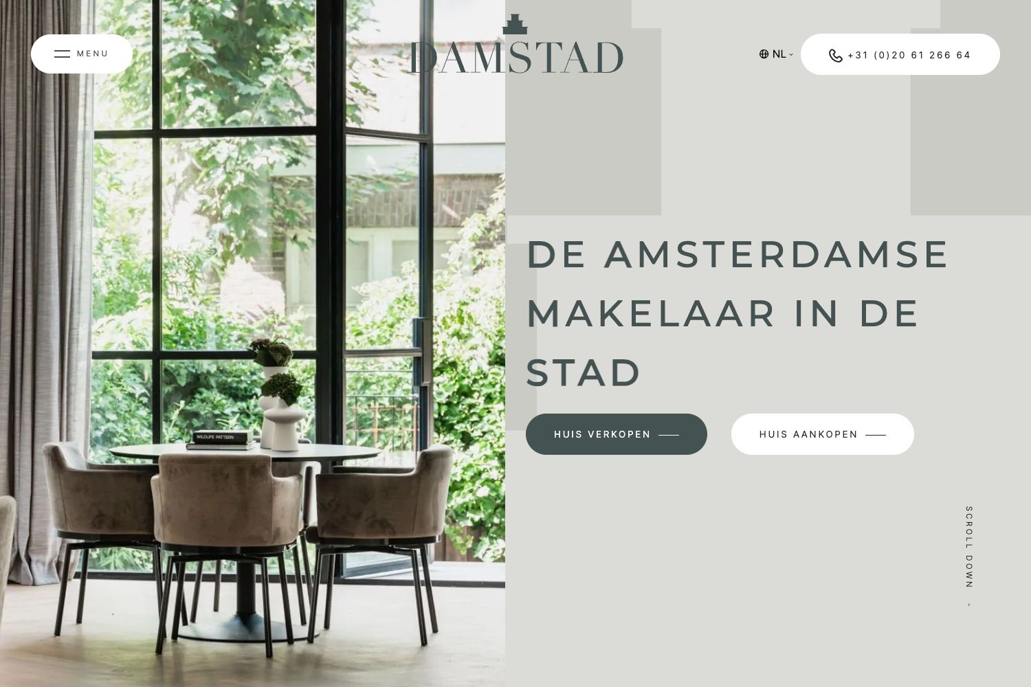 Website screenshot https://damstad.nl