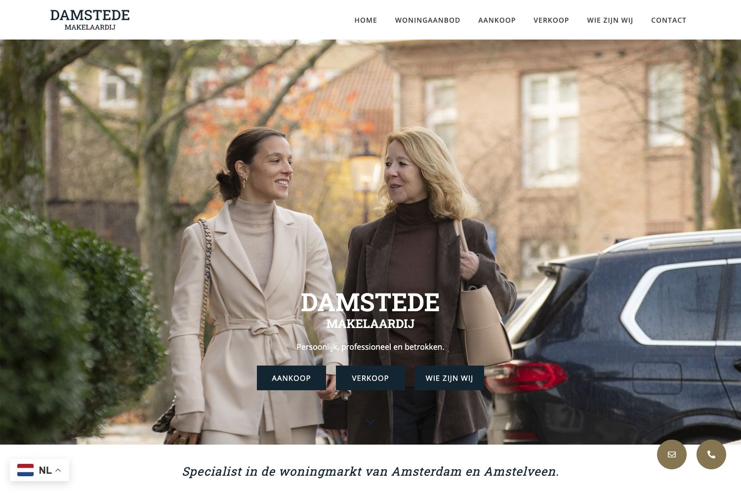 Website screenshot https://damstede.nl