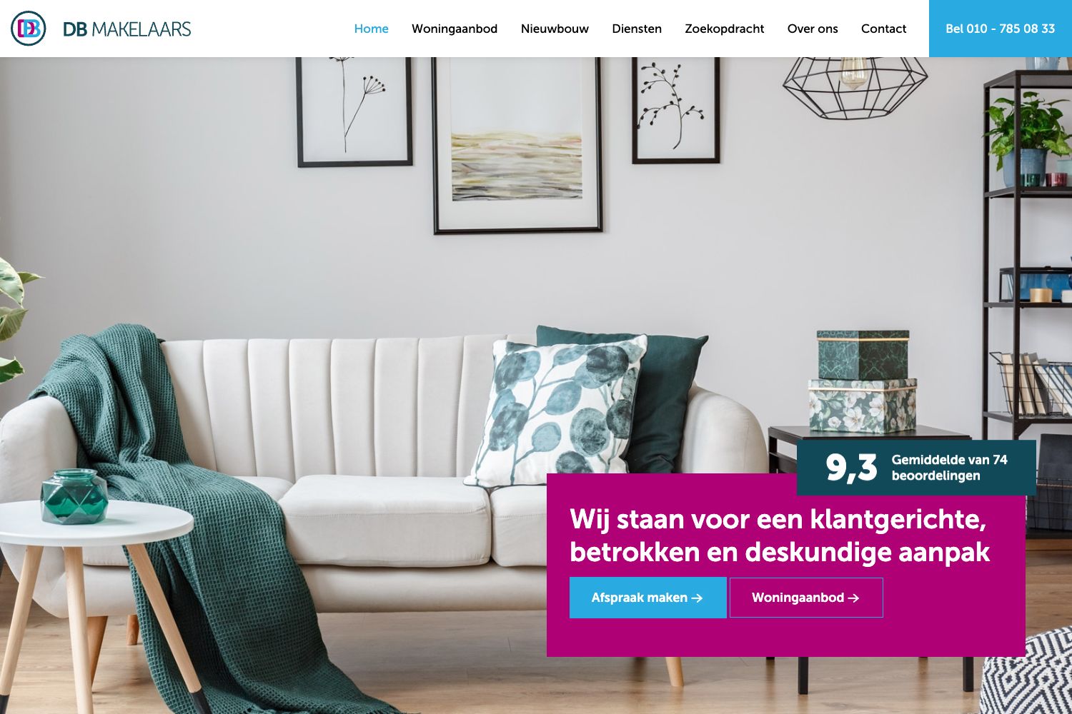 Website screenshot https://dbmakelaars.nl