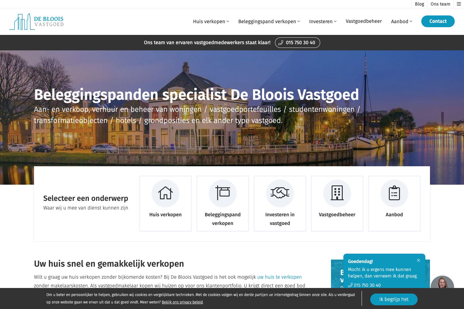 Website screenshot https://deblooisvastgoed.nl