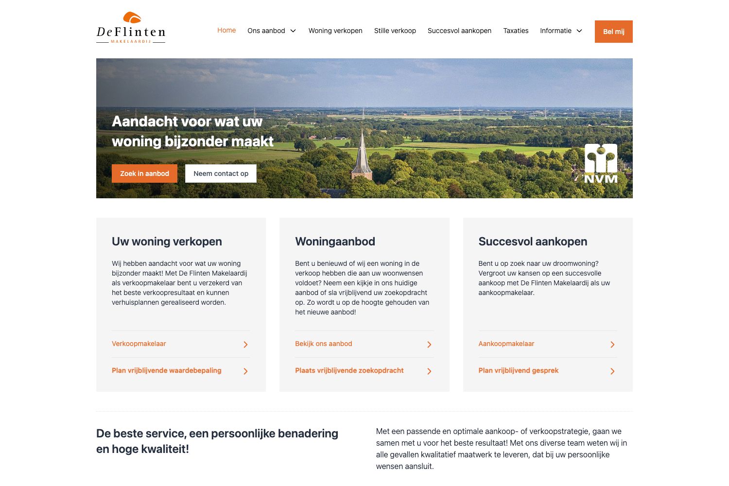 Website screenshot https://deflinten.nl