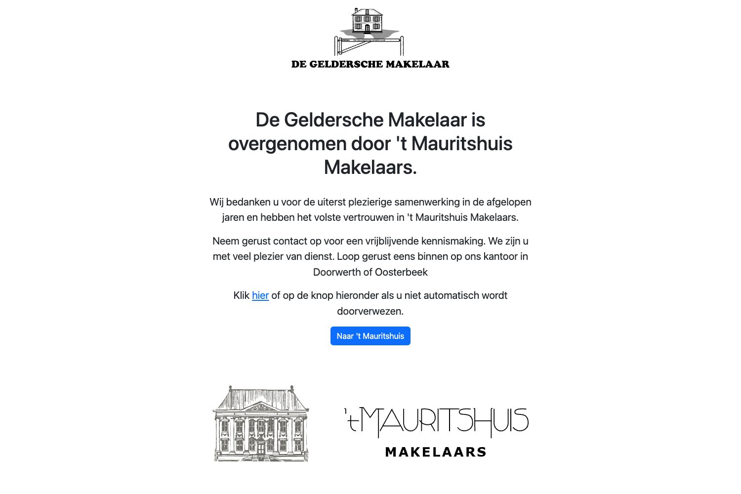 Website screenshot https://degelderschemakelaar.nl