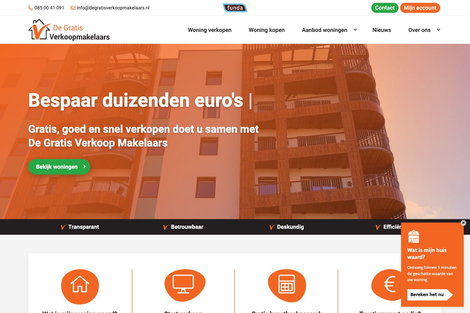 Website screenshot https://degratisverkoopmakelaars.nl