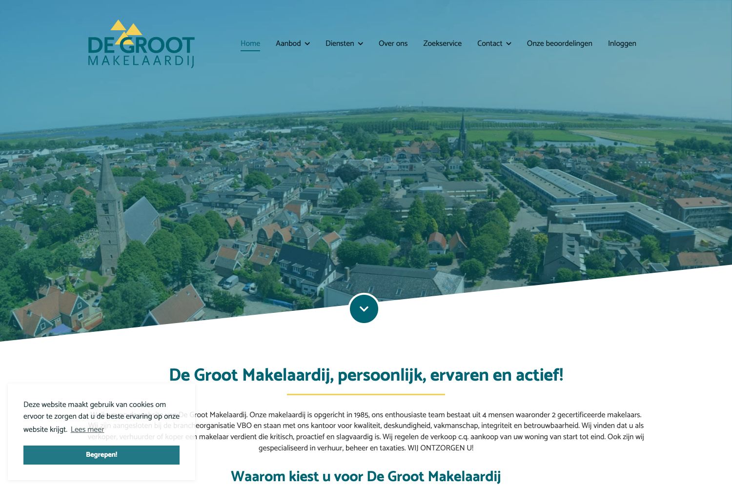 Website screenshot https://regiomakelaardijdegroot.nl