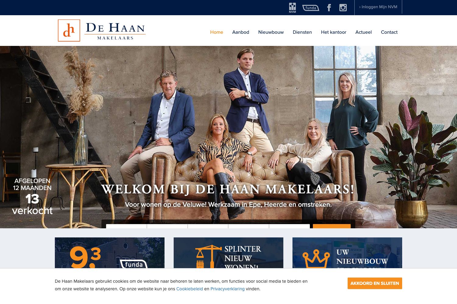 Website screenshot https://dehaan-makelaars.nl