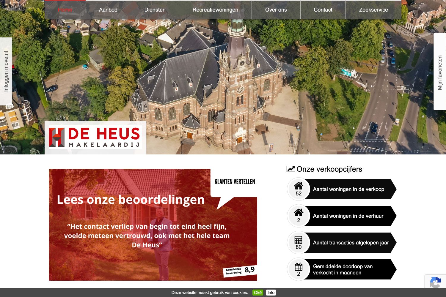 Website screenshot https://deheusmakelaardij.nl