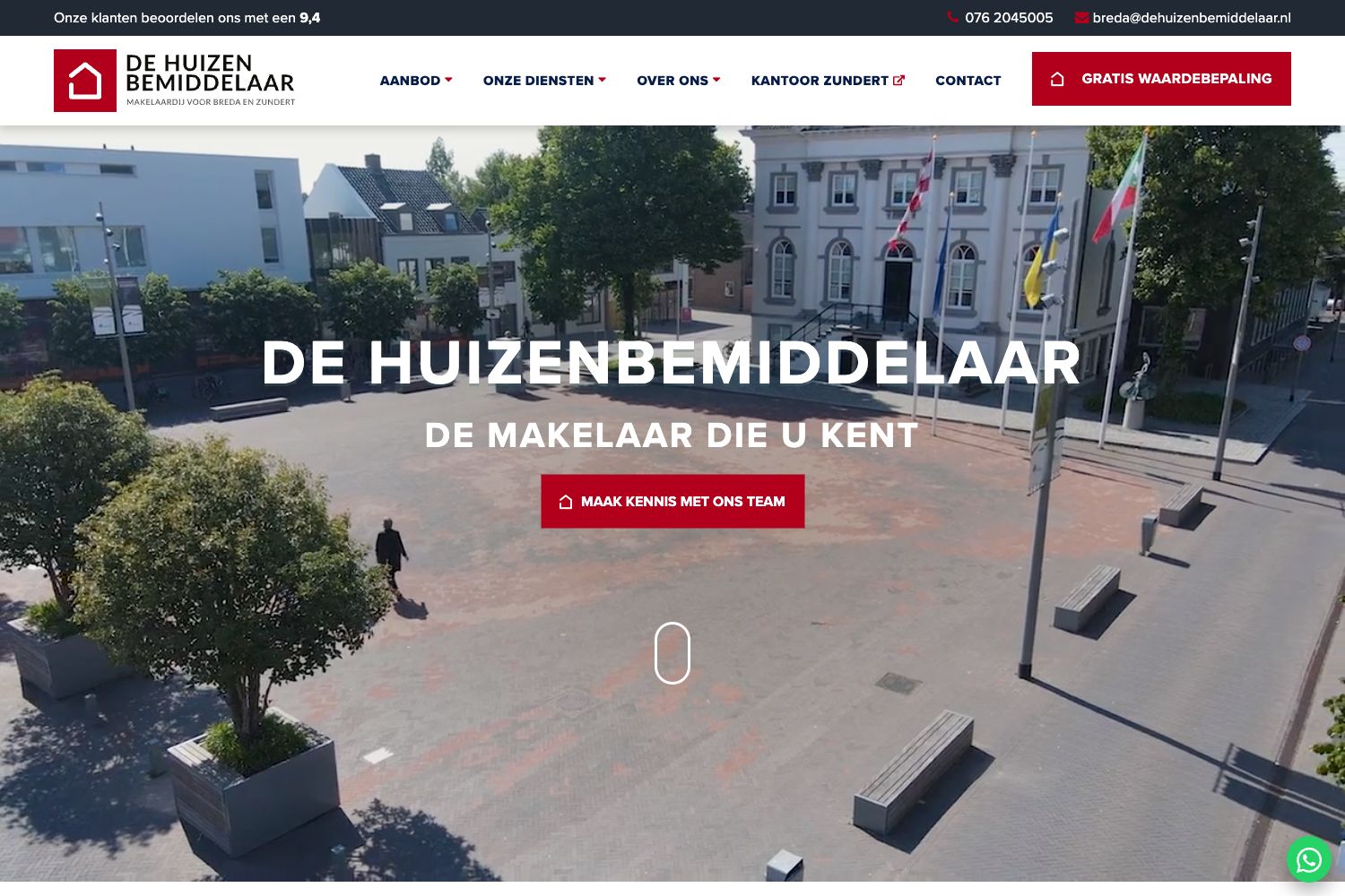 Website screenshot https://dehuizenbemiddelaarbreda.nl