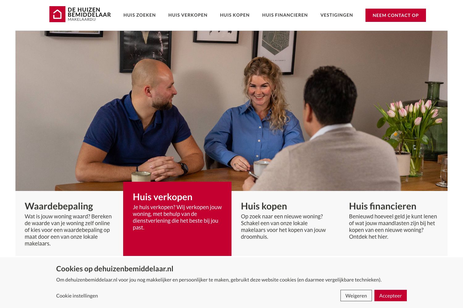 Website screenshot https://dehuizenbemiddelaar.nl