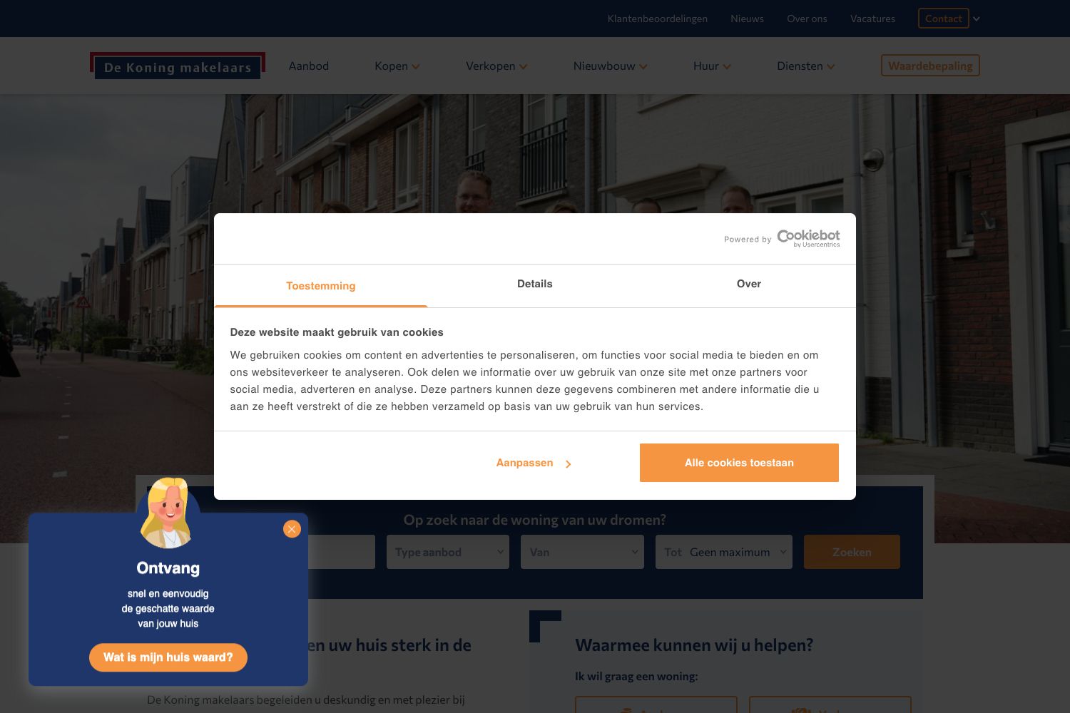 Website screenshot https://dekoningwonen.nl