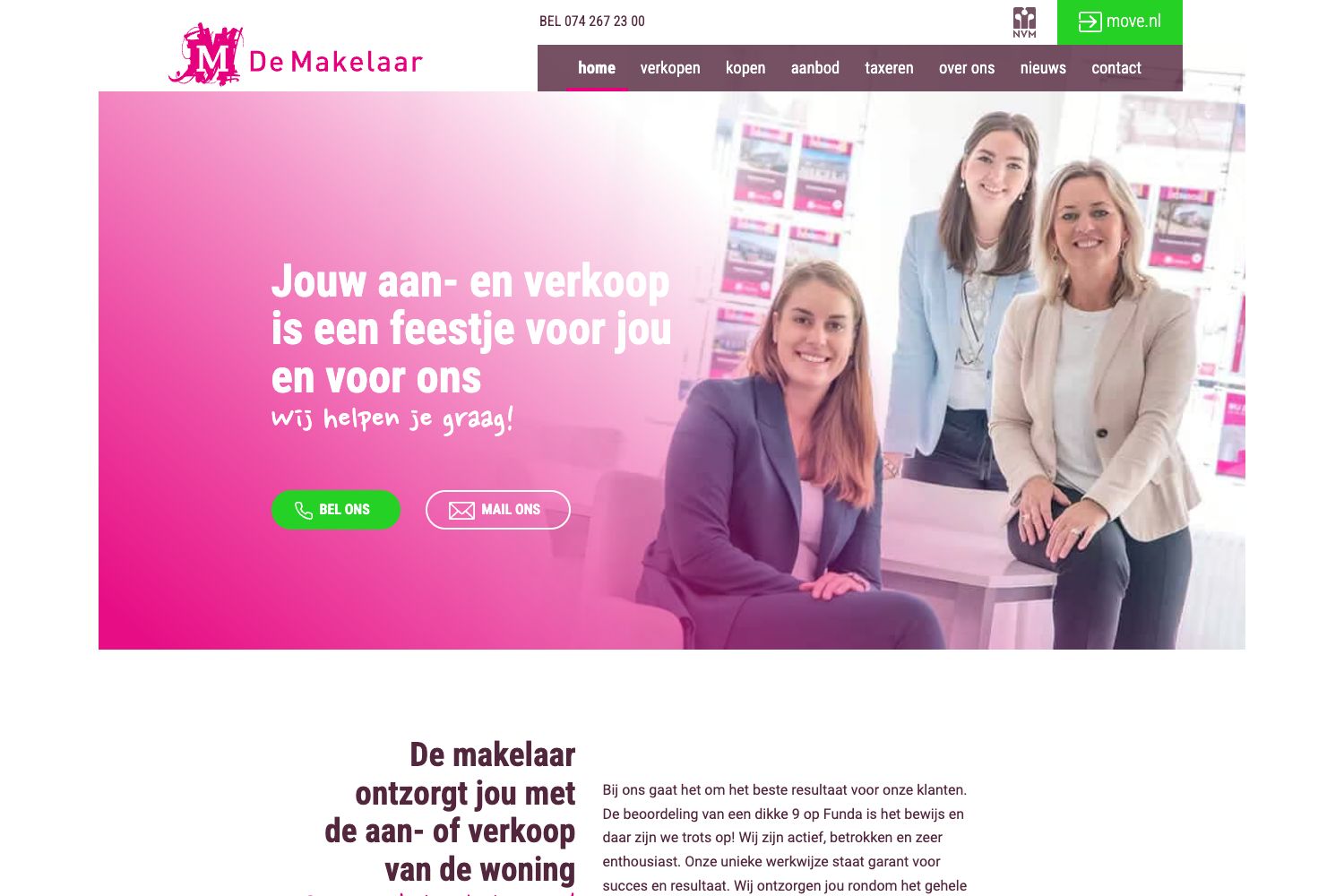 Website screenshot https://demakelaar.nl