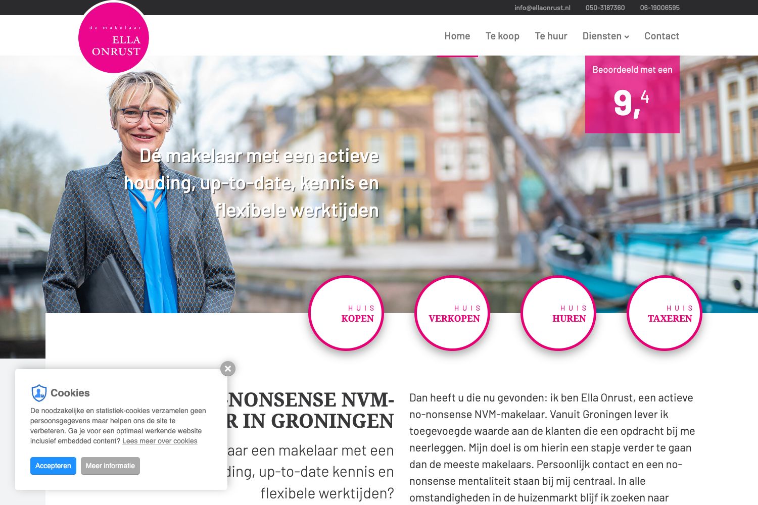 Website screenshot https://ellaonrust.nl