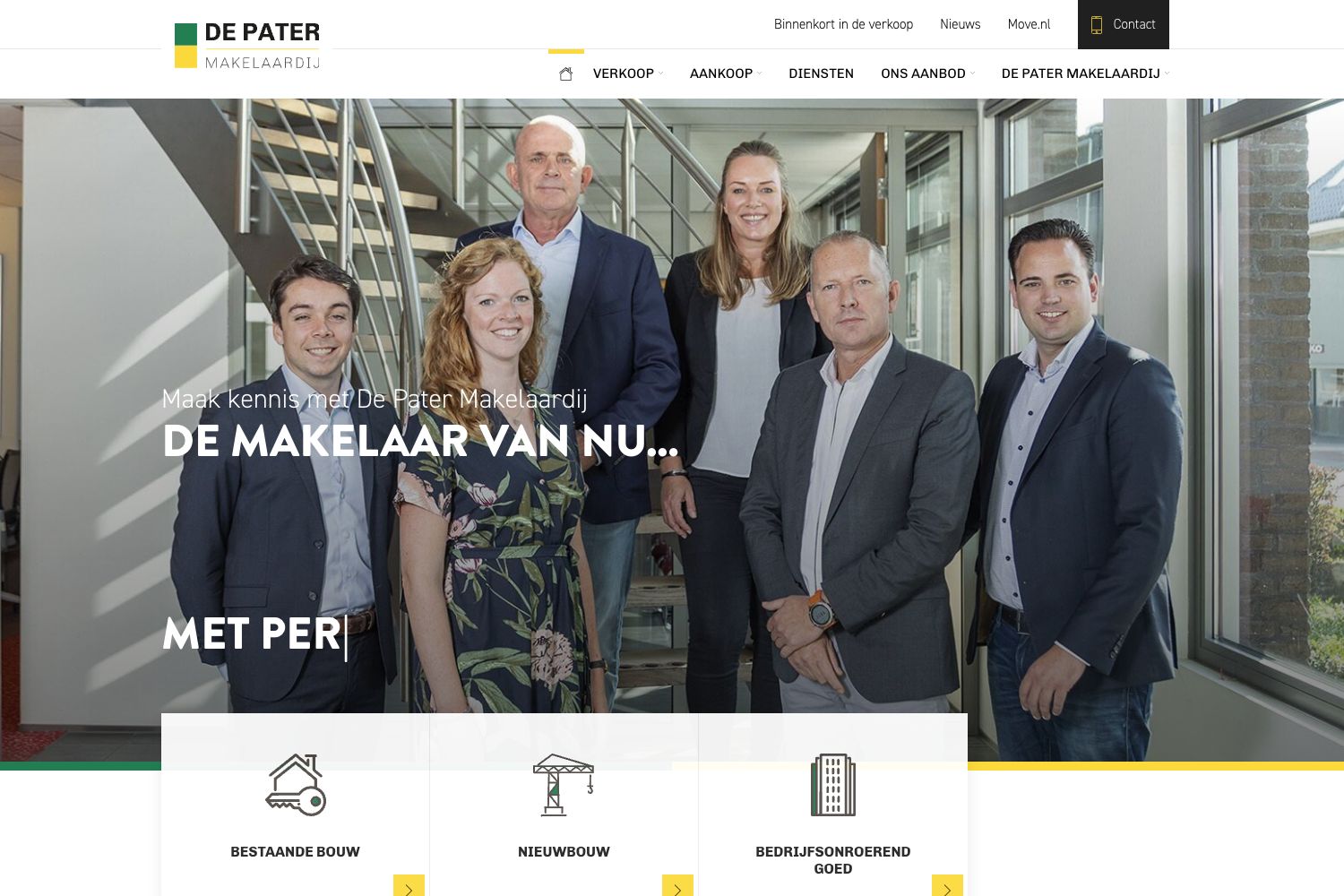 Website screenshot https://depater.nl