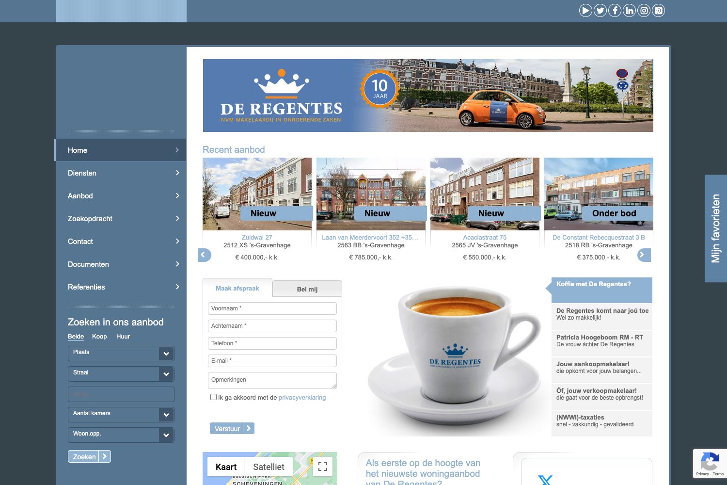 Website screenshot https://deregentesmakelaardij.nl