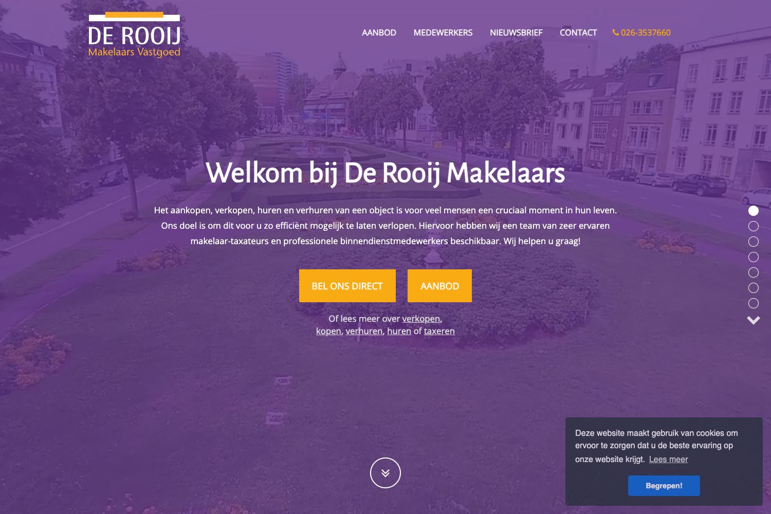 Website screenshot https://derooijmakelaars.nl