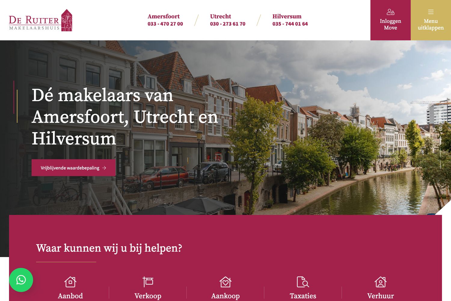 Website screenshot https://deruitermakelaarshuis.nl