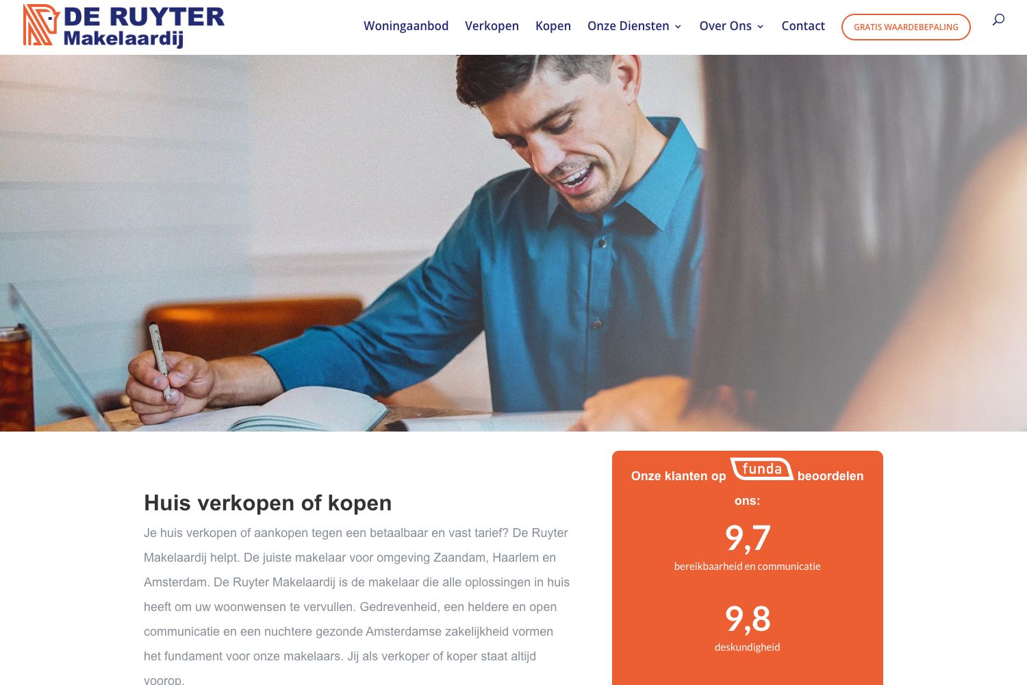 Website screenshot https://deruytermakelaardij.nl