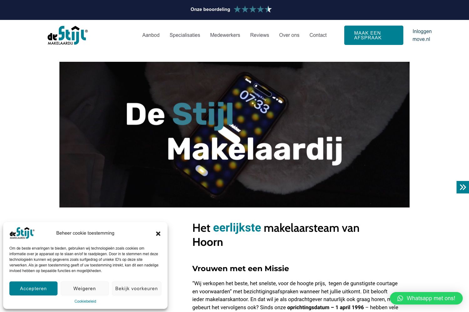 Website screenshot https://destijlmakelaardij.nl