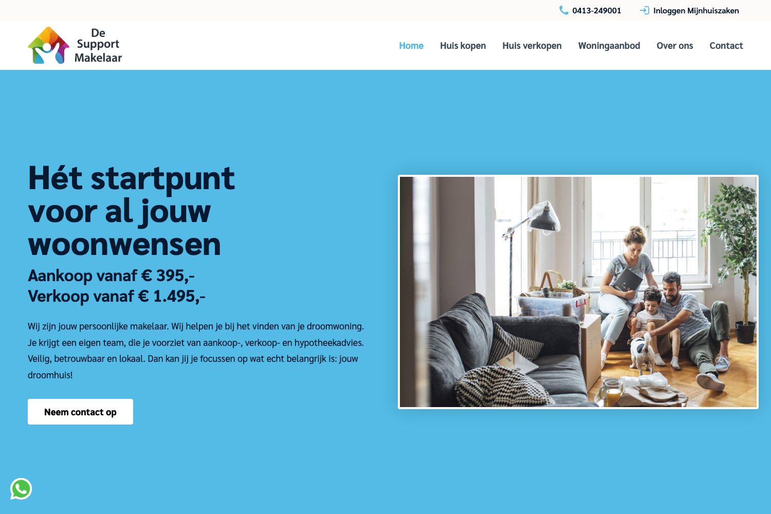 Website screenshot https://desupportmakelaar.nl