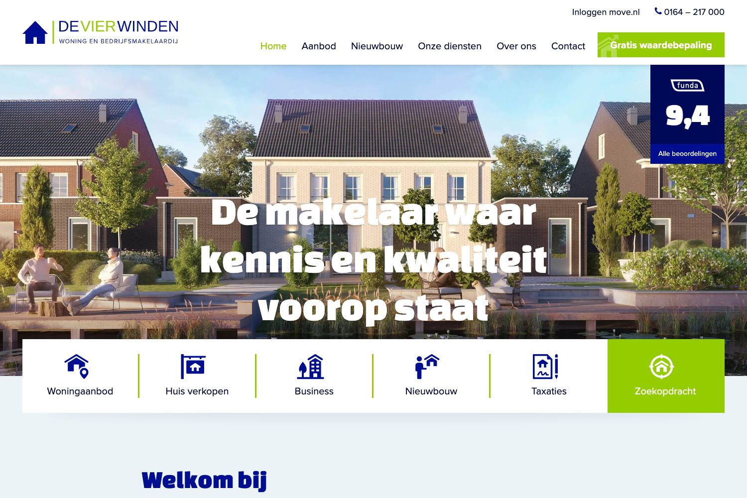 Website screenshot https://devierwindenmakelaardij.nl