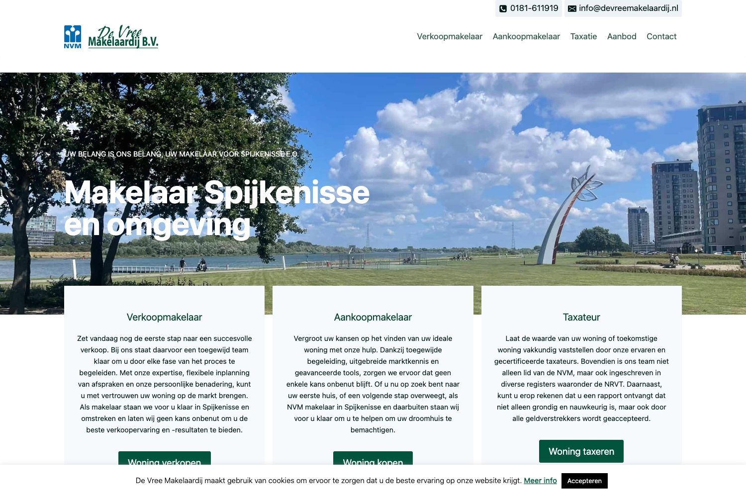 Website screenshot https://devreemakelaardij.nl