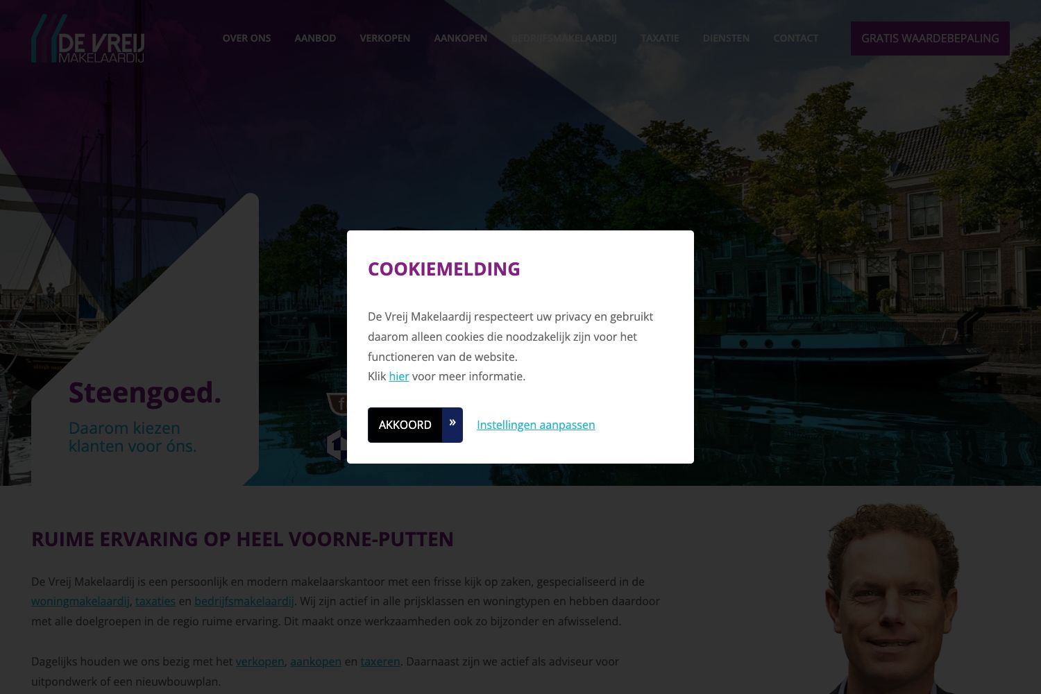 Website screenshot https://devreijmakelaardij.nl