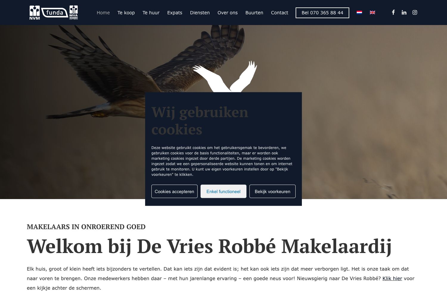 Website screenshot https://vriesrobbe.nl