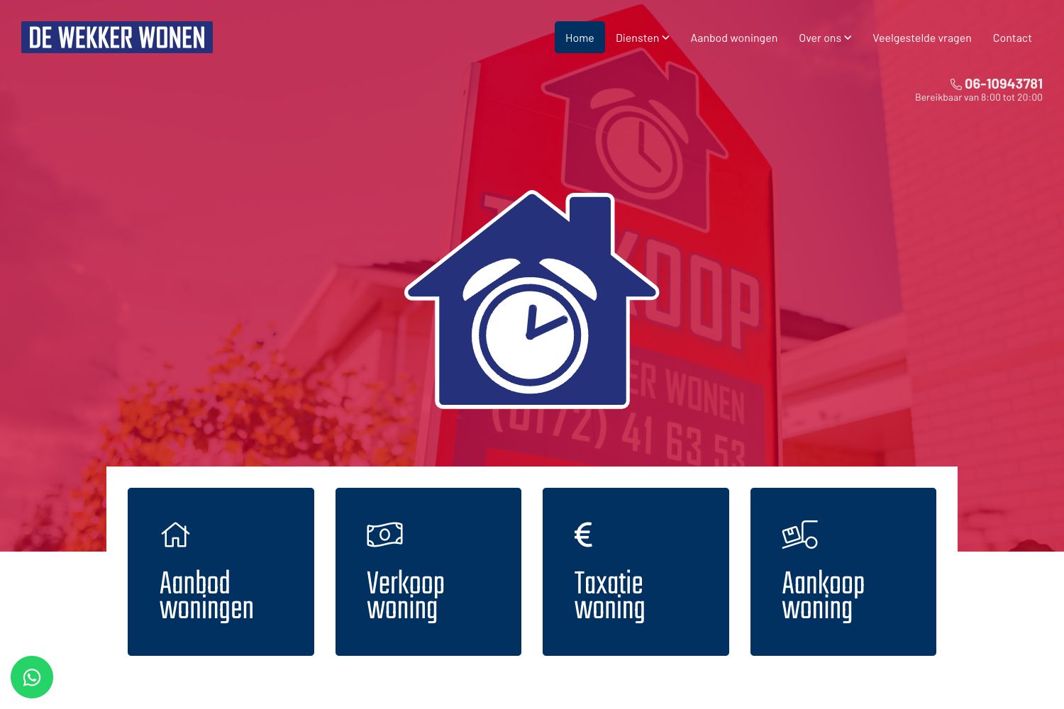 Website screenshot https://dewekkerwonen.nl