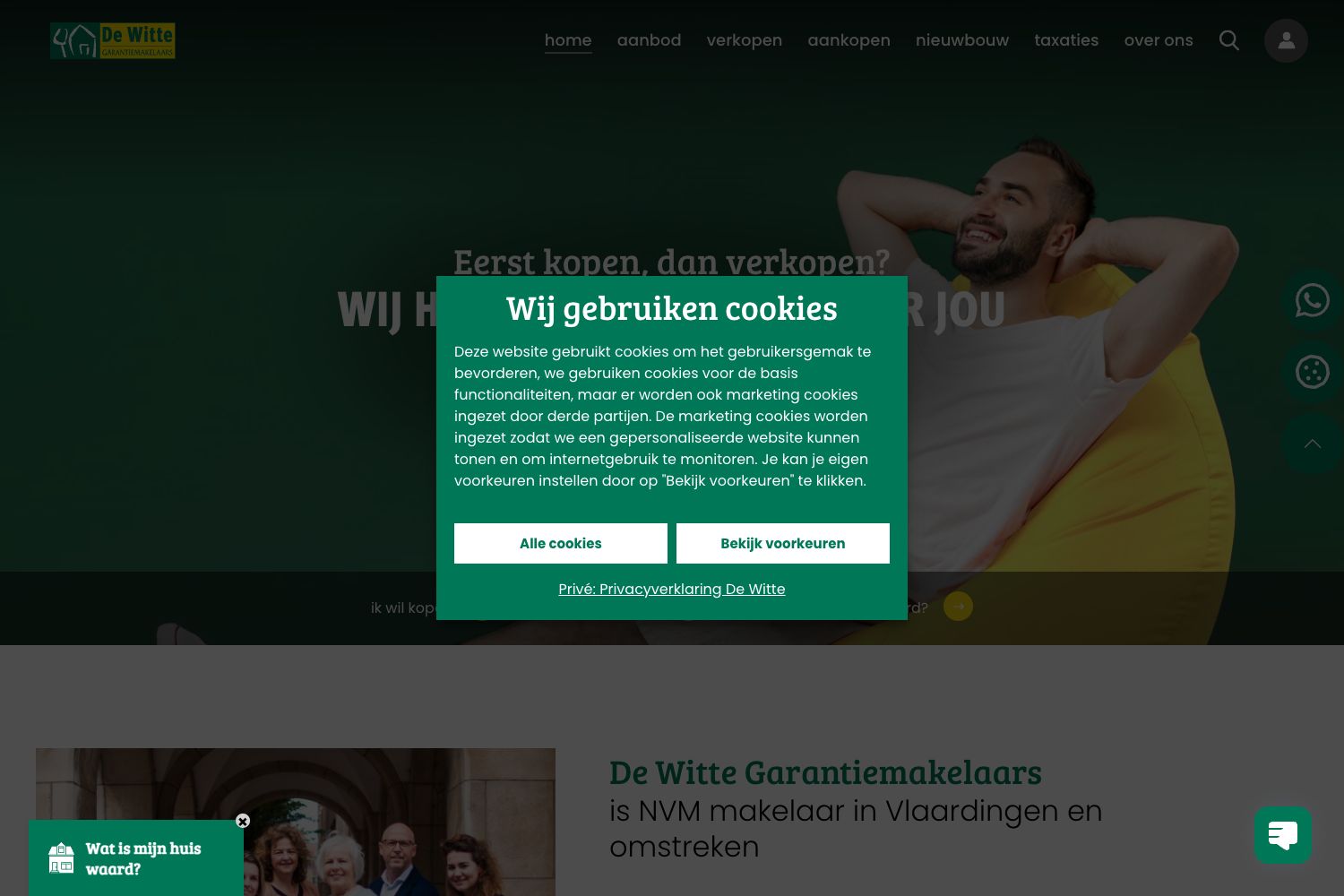 Website screenshot https://dewittegarantiemakelaars.nl