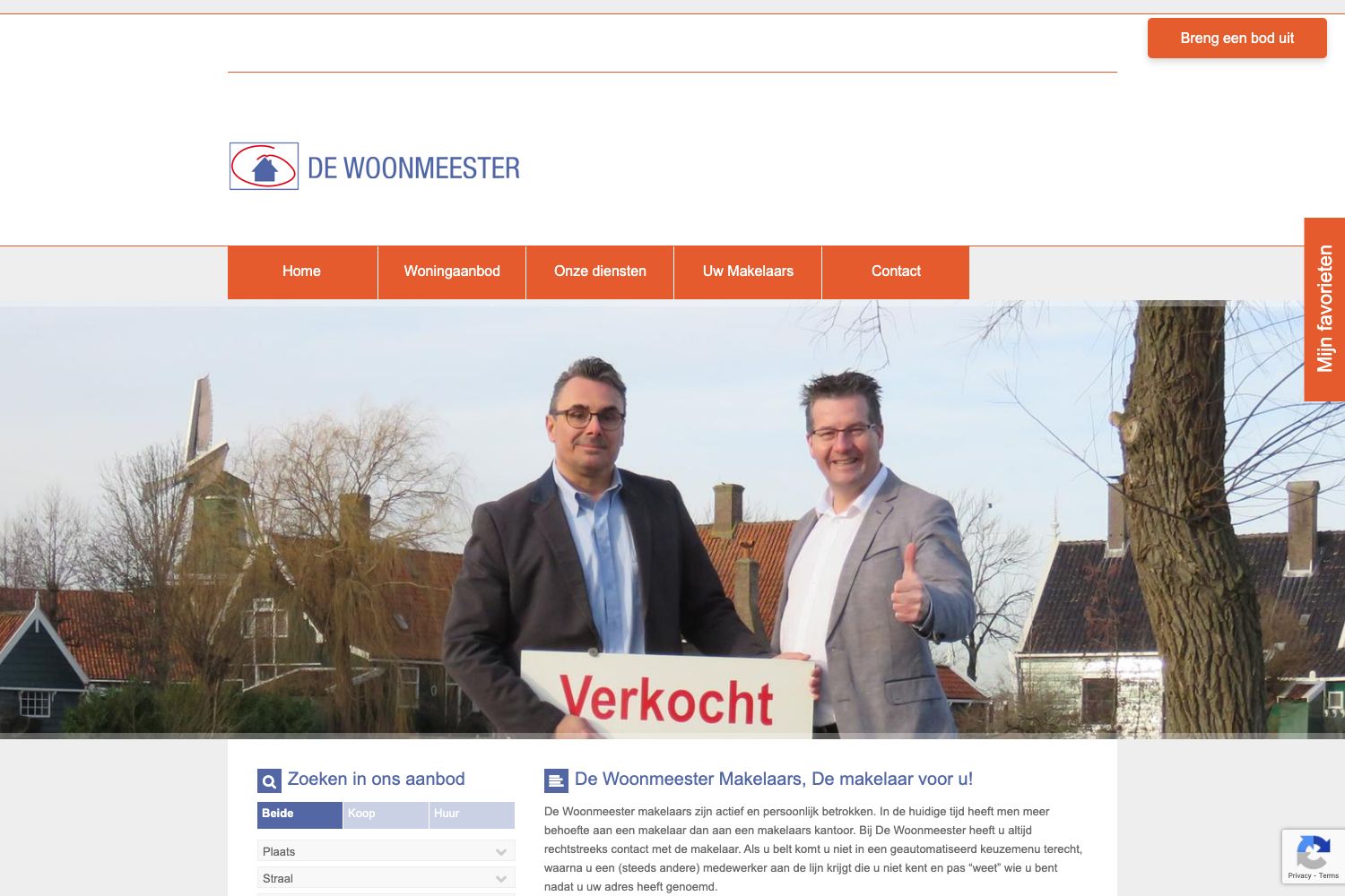 Website screenshot https://dewoonmeester.nl