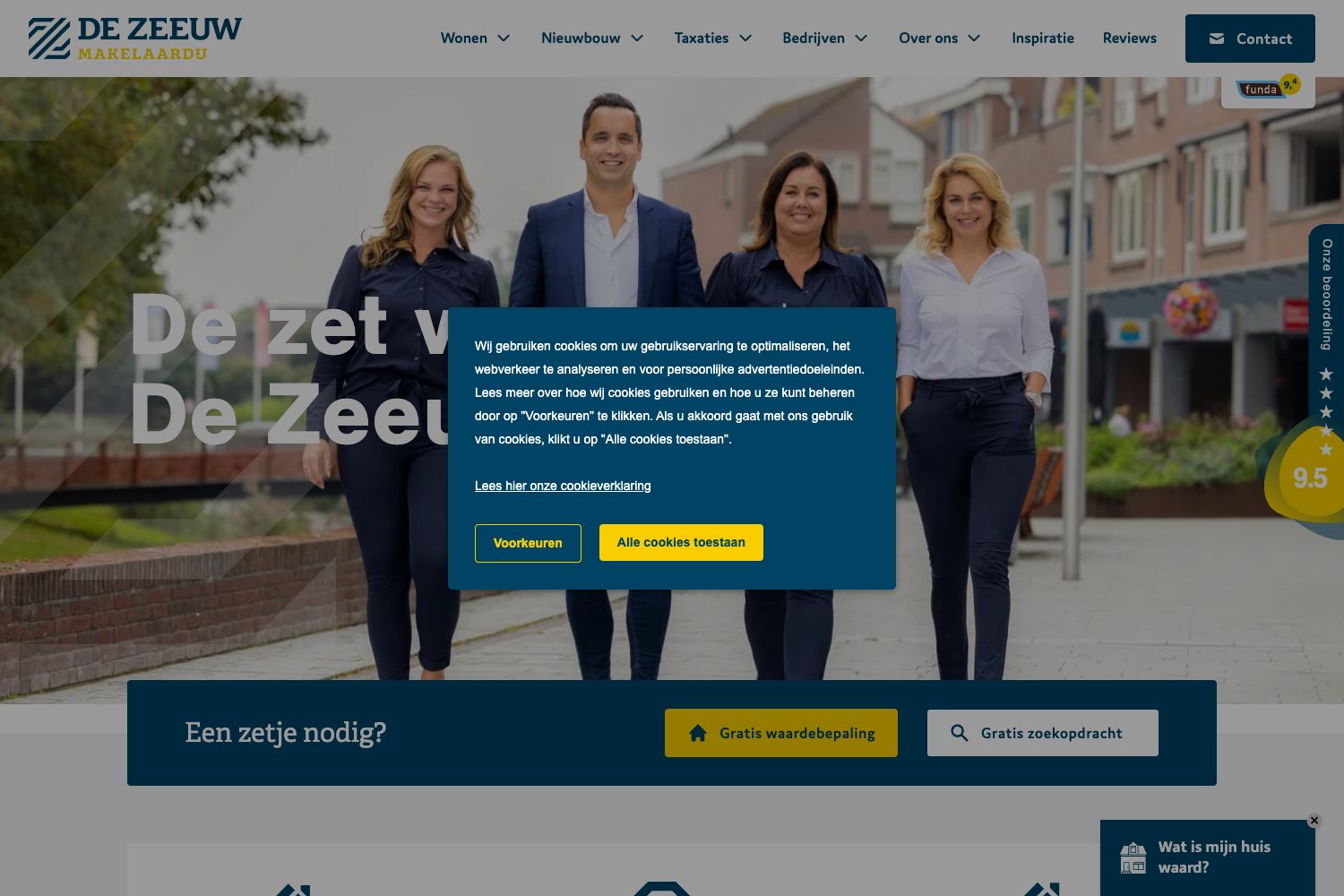 Website screenshot https://dezeeuwmakelaardij.nl