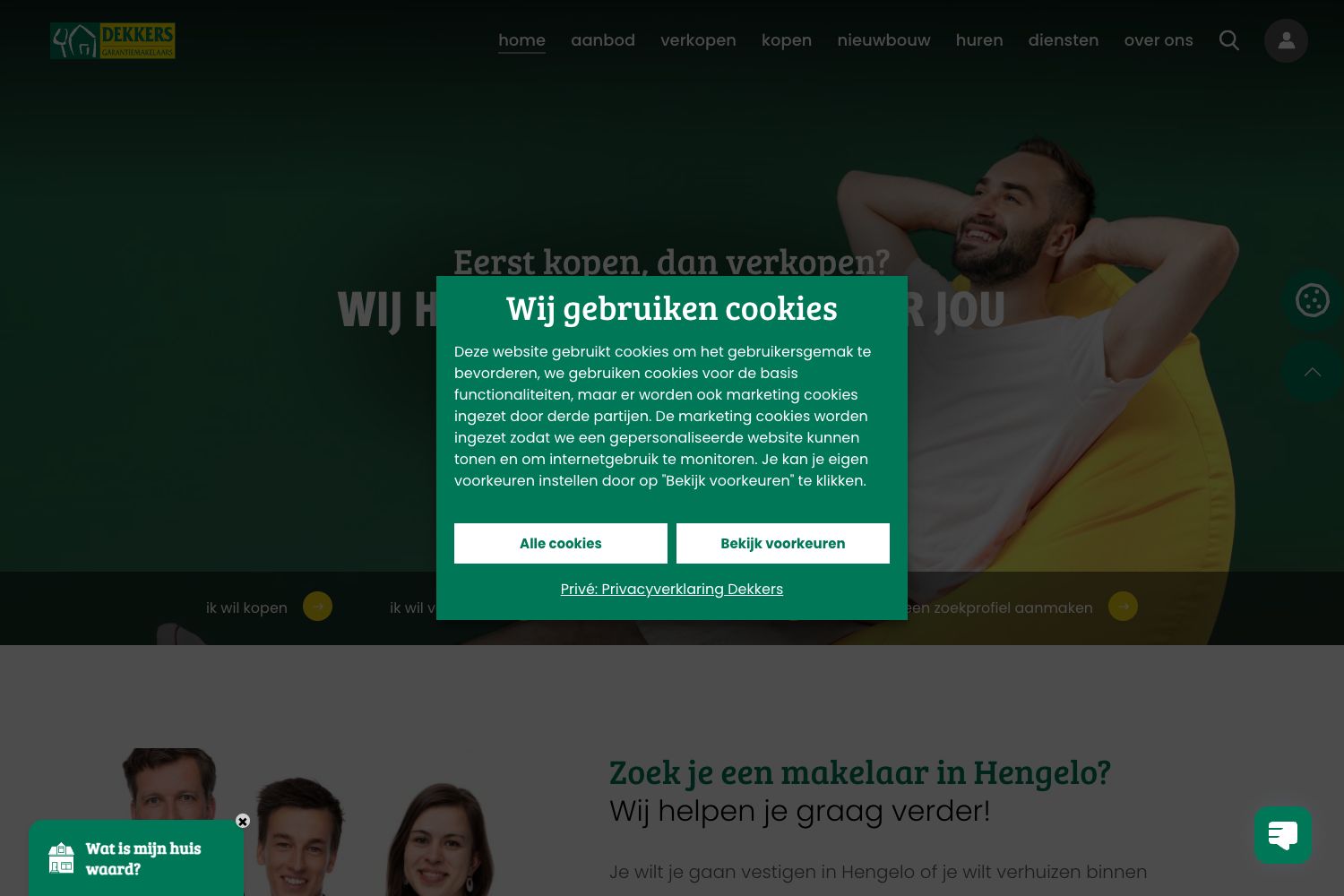 Website screenshot https://dekkersmakelaars.nl