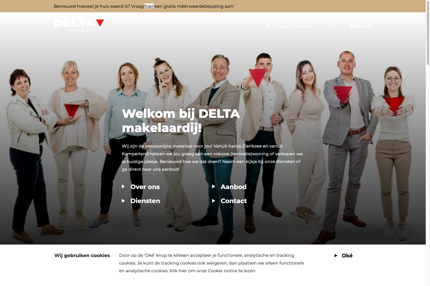 Website screenshot https://deltamakelaardij.nl