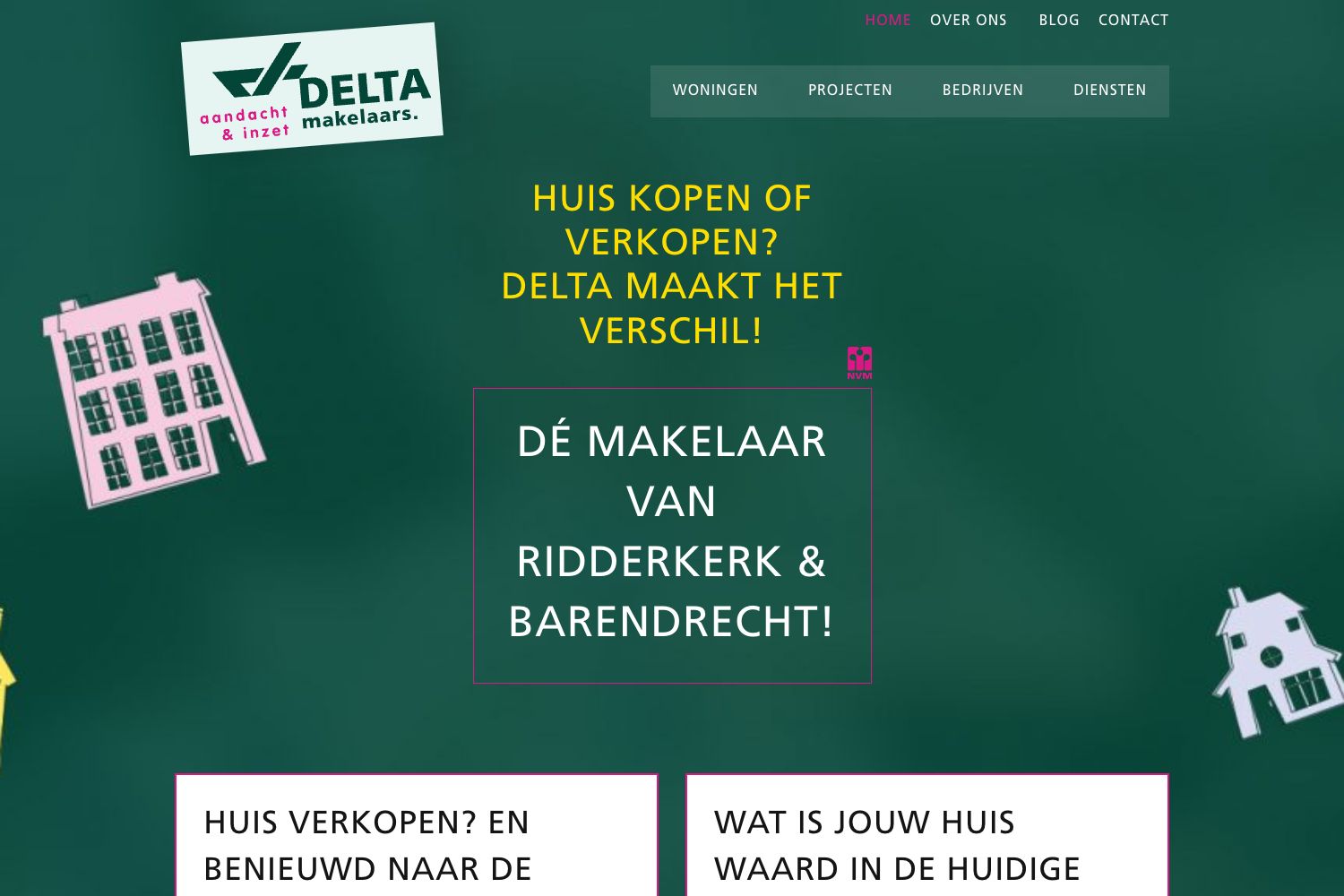 Website screenshot https://deltamakelaars.nl