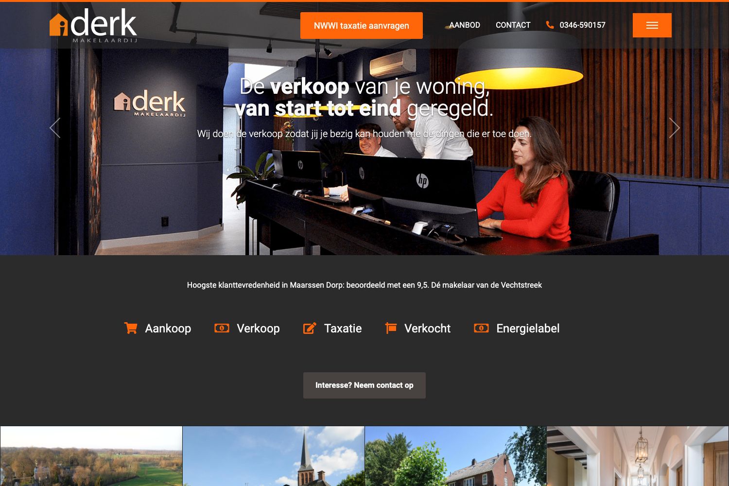 Website screenshot https://derkmakelaardij.nl