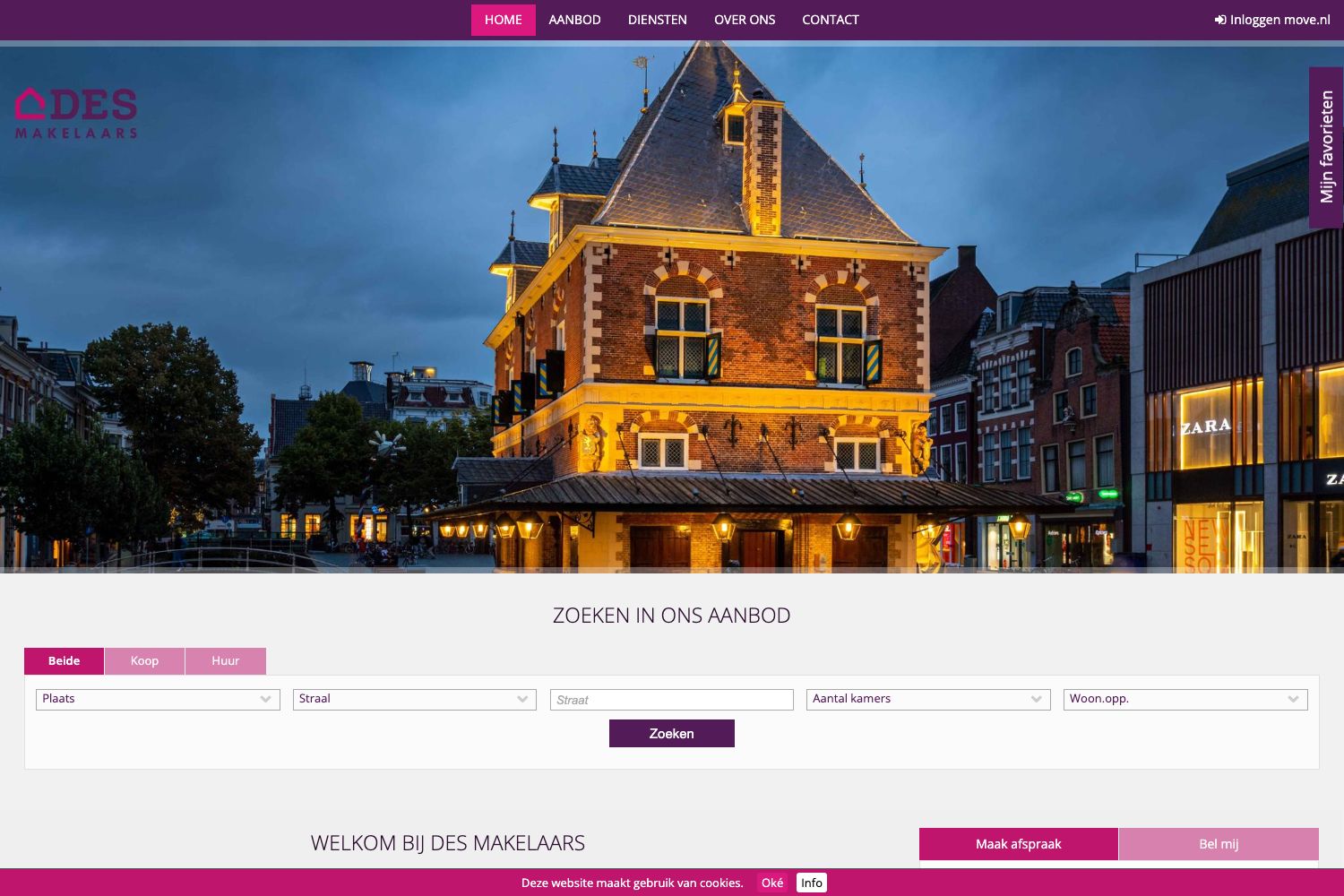 Website screenshot https://desmakelaars.nl