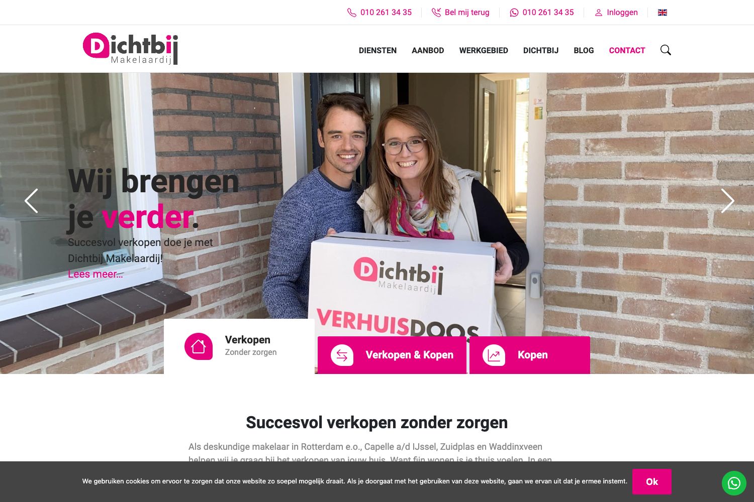 Website screenshot https://dichtbijmakelaardij.nl