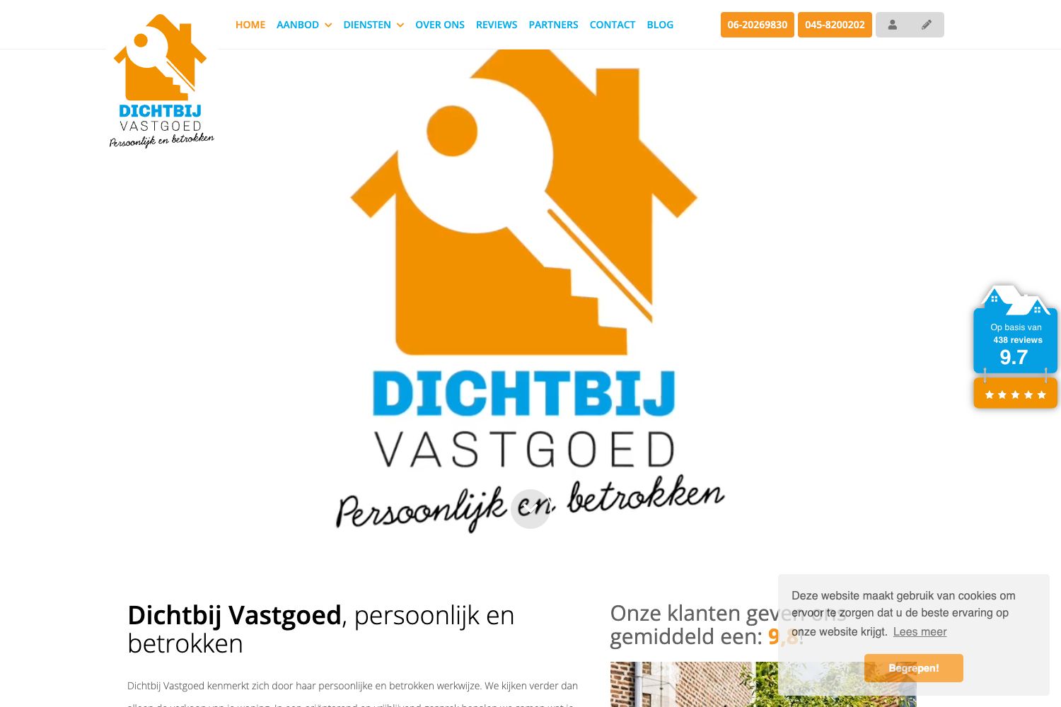 Website screenshot https://dichtbijvastgoed.nl