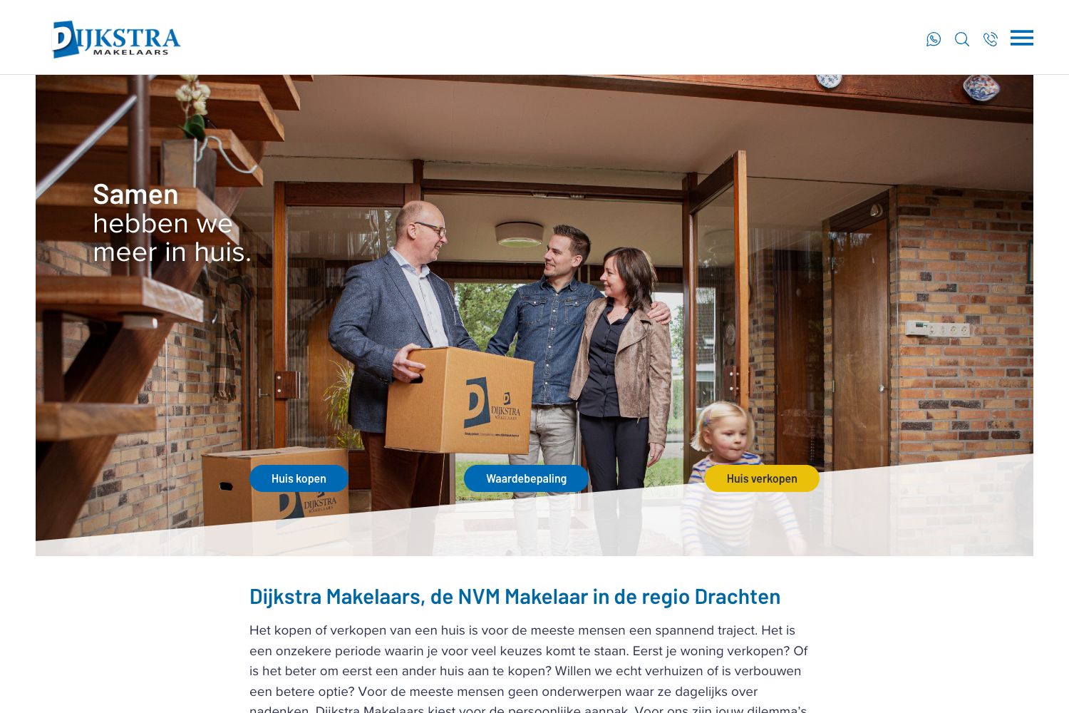 Website screenshot https://dijkstramakelaars.nl