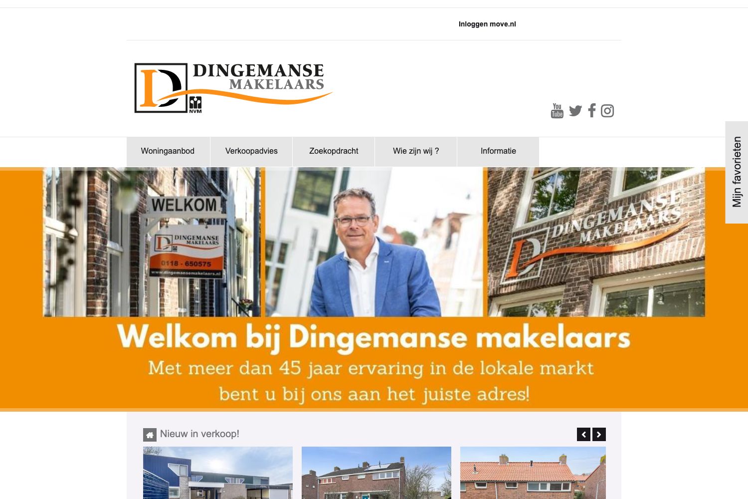 Website screenshot https://dingemansemakelaars.nl