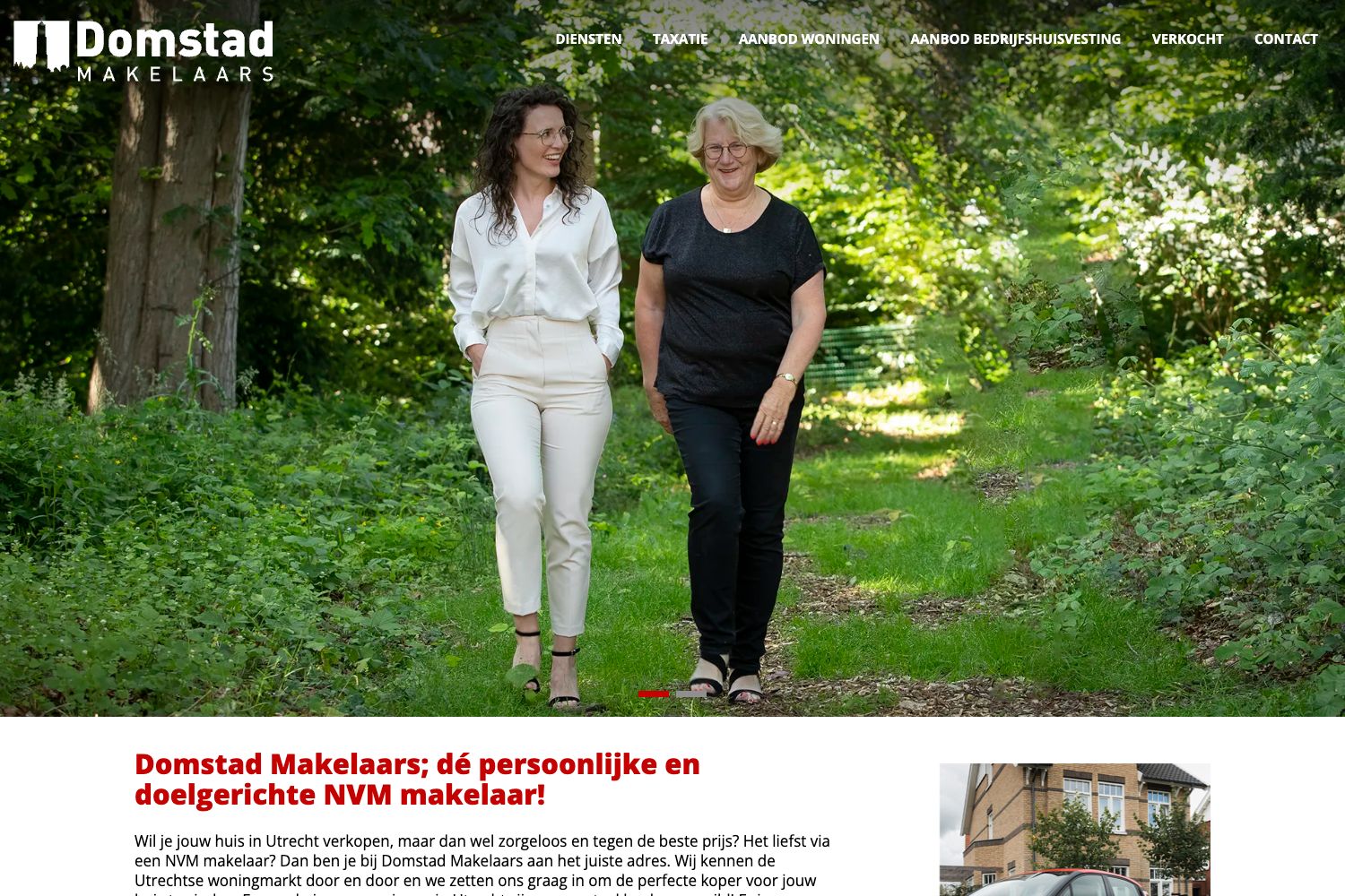 Website screenshot https://domstadmakelaars.nl