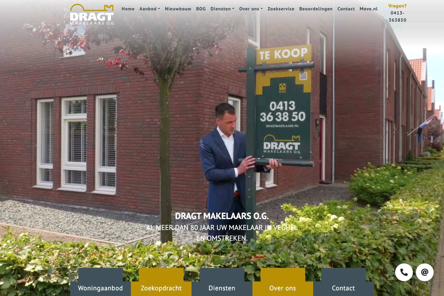 Website screenshot https://dragtmakelaars.nl