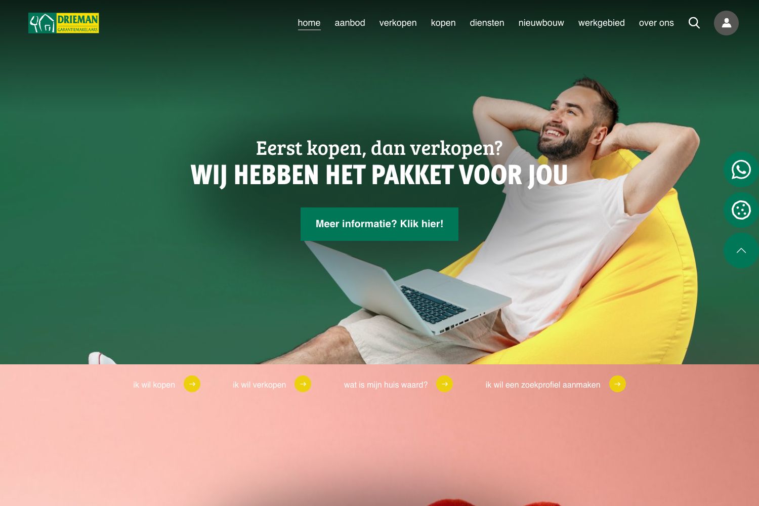 Website screenshot https://driemanwoerden.nl