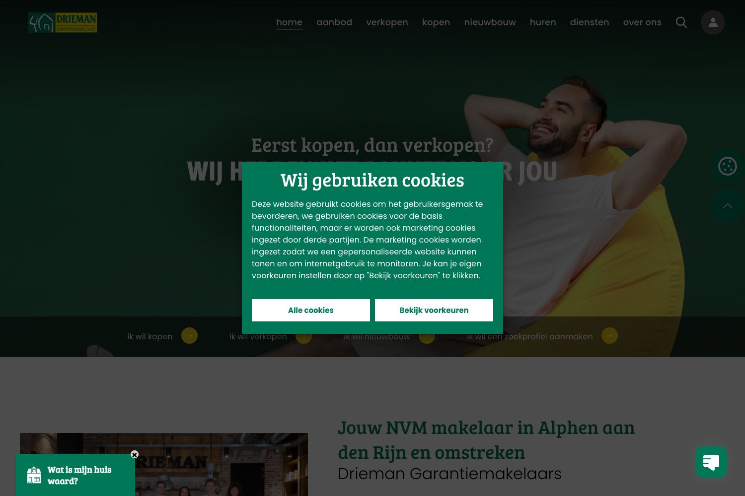Website screenshot https://driemanalphenaandenrijn.nl