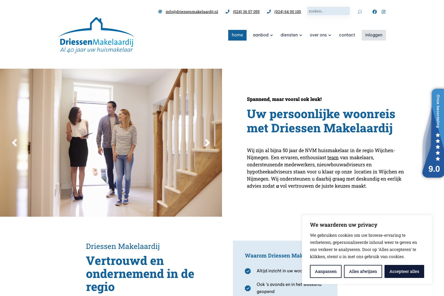 Website screenshot https://driessenmakelaardij.nl