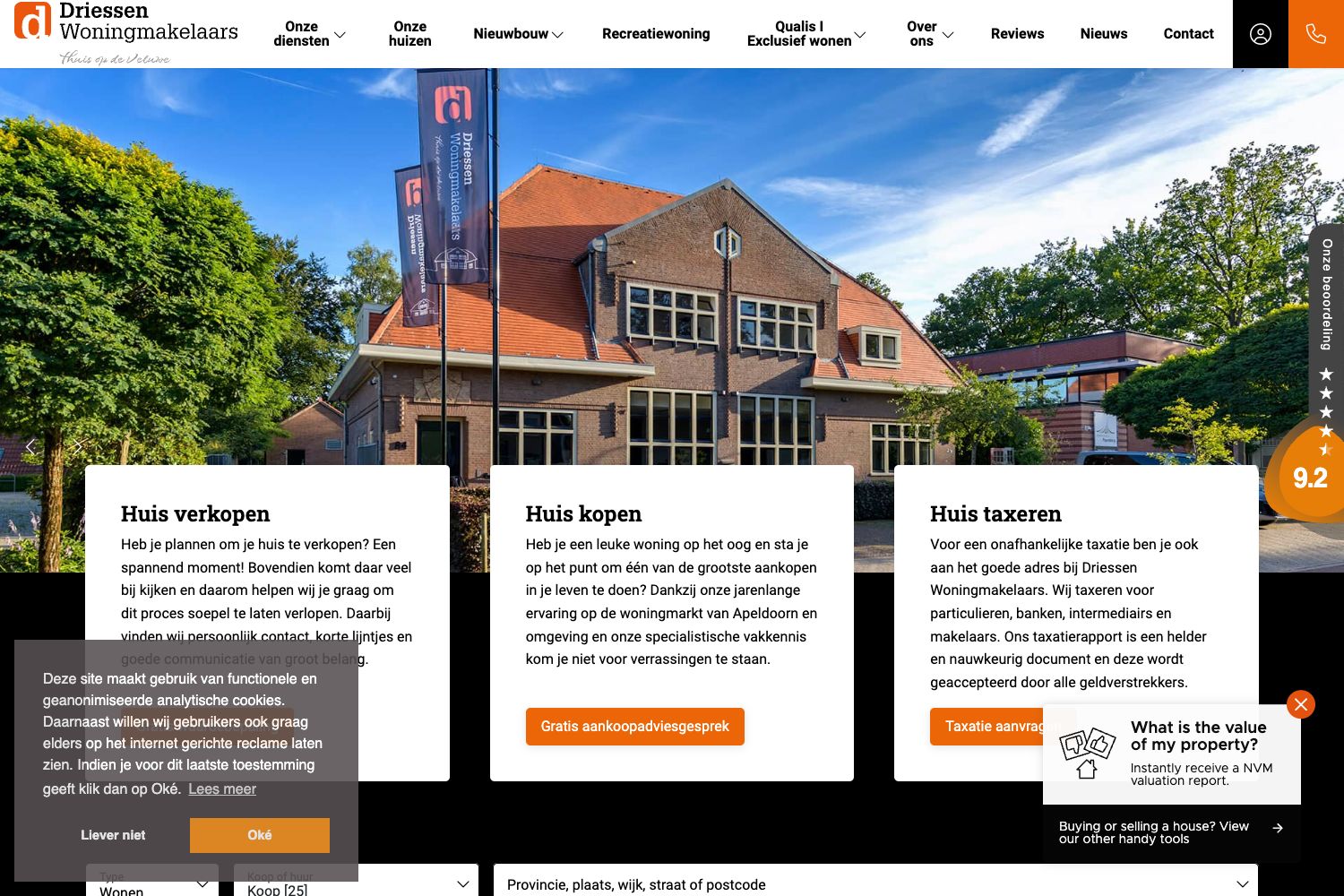 Website screenshot https://driessenmakelaars.nl