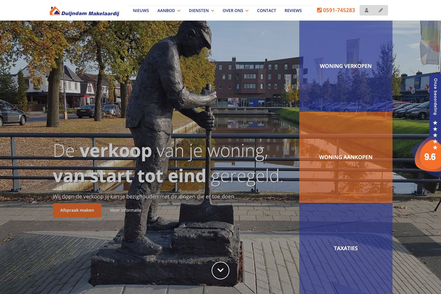 Website screenshot https://duijndammakelaardij.nl