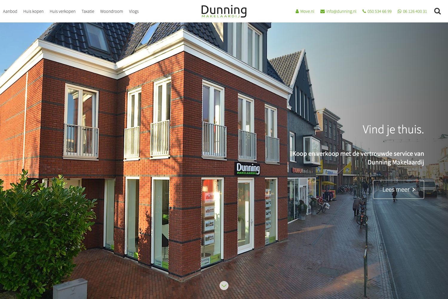 Website screenshot https://dunning.nl