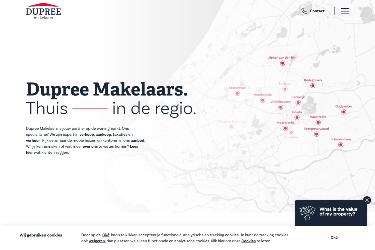 Website screenshot https://dupreemakelaars.nl